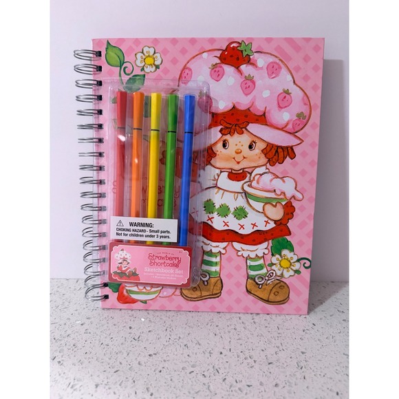 Strawberry Shortcake Other - Strawberry Shortcake Sketchbook Set 5 Washable Markers 86 Sheets Pink Spiral
